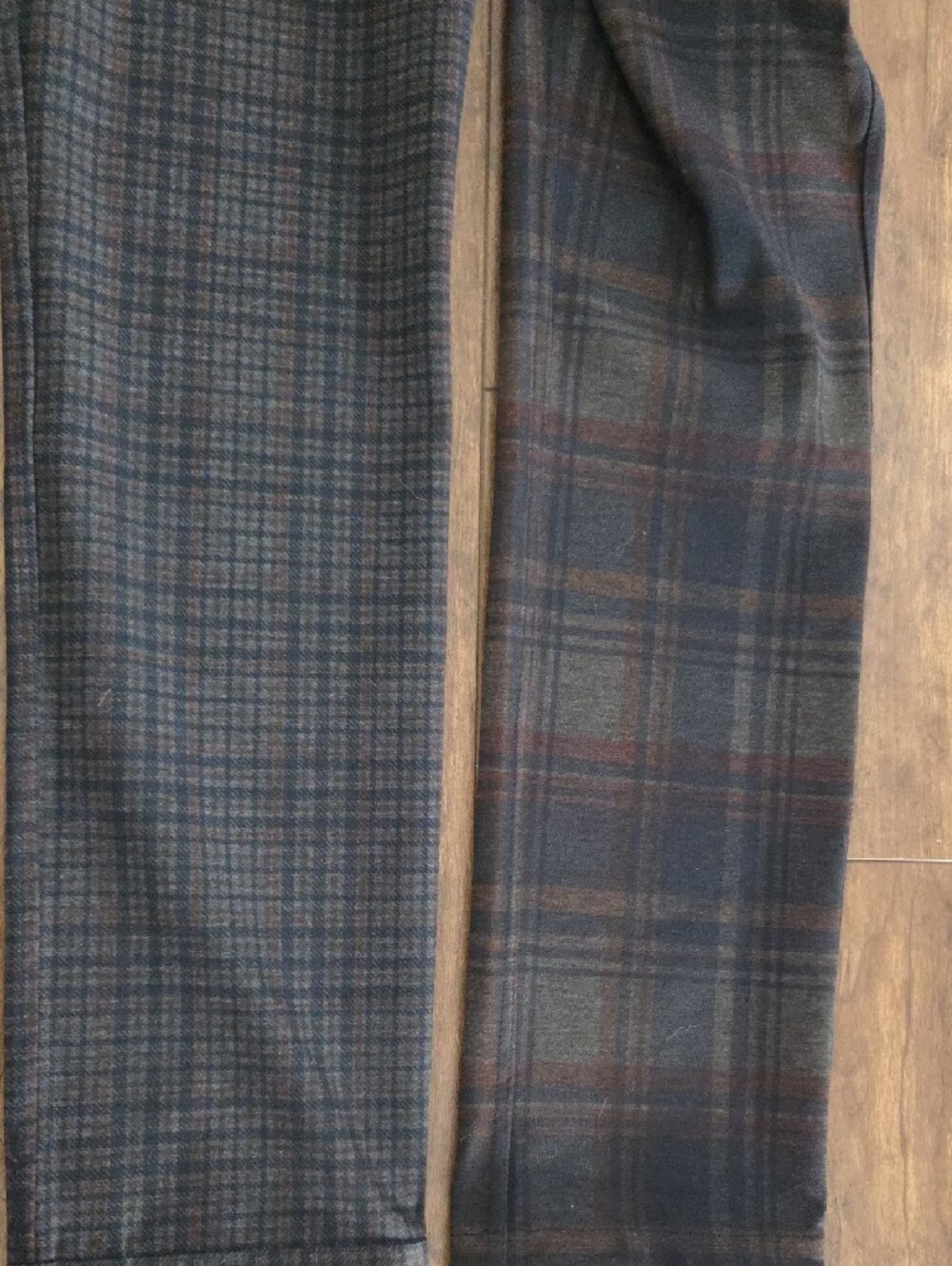 Reversible CHARLIE B Navy and Gray Plaid Straight Leg Pants